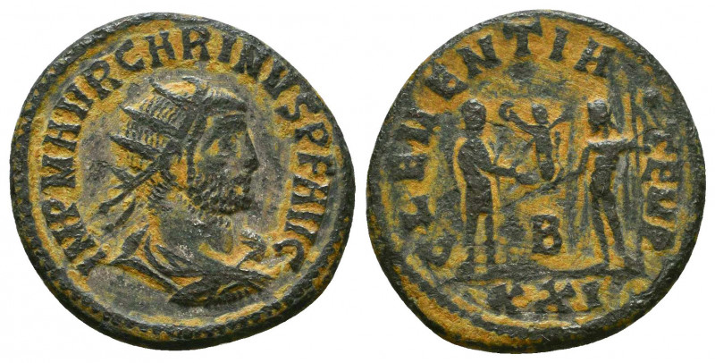 Carinus (283-285 AD). AE Antoninianus, Cyzicus.
Obv. IMP M AVR CARINVS P F AVG, ...