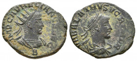 Aurelian AD 270-275. Antioch
Antoninianus Æ
IMP C AVRELIANVS AVG, radiate and cuirassed bust of Aurelian right, below, S / VABALATHVS VCRIMDR, laureat...