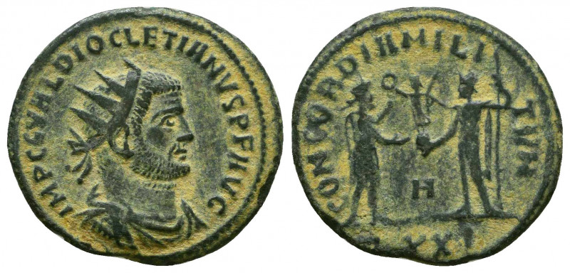 Diocletian. A.D. 284-305. AE antoninianus, struck A.D. 295-296. IMP C C VAL DIOC...