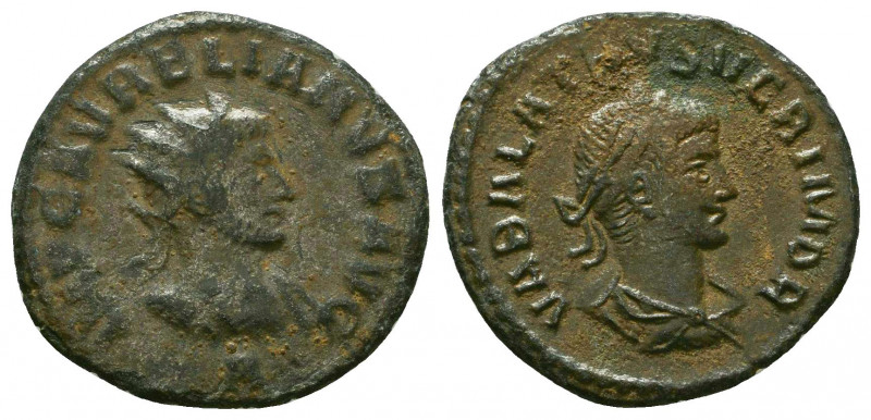 Aurelian, with Vabalathus. AD 270-275. AR Antoninianus
Antioch mint,
Radiate and...