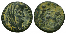 CONSTANTINE I, 307-337 AD. Æ Reduced Follis of Constantinople, posthumous commemorative 337-340 AD. Laureate veiled bust / Emperor in quadriga.
Refere...