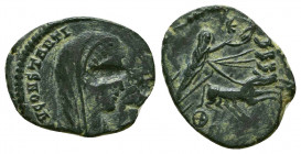 CONSTANTINE I, 307-337 AD. Æ Reduced Follis of Constantinople, posthumous commemorative 337-340 AD. Laureate veiled bust / Emperor in quadriga.
Refere...