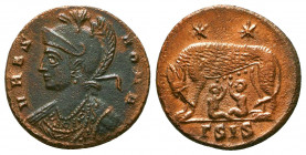 Constantine I. A.D. 307/10-337. AE centenionalis. Anonymous City Commemorative for Constantinople. Siscia mint, Struck A.D. 334/5. VRBS ROMA, mantled ...