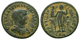 Licinius I. A.D. 308-324. Æ follis. Nicomedia, A.D. 317/8. IMP LICI-NIVS AVG, laureate bust of Licinius I left, wearing consular robes, holding mappa,...