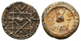 Byzantine Lead Seals, 7th - 13th Centuries
Reference:
Condition: Very Fine

Weight: 2,2 gr
Diameter: 14 mm