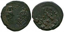 Byzantine Coins, Heraclius Constantine. 610-641. AE Follis.
Constantinople mint.
Reference:
Condition: Very Fine

Weight:11,2 gr
Diameter: 29 mm