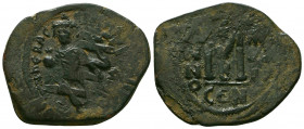 Heraclius, with Heraclius Constantine. 610-641. AE Follis
Constantinople mint.
Reference:
Condition: Very Fine

Weight:11,8 gr
Diameter: 35 mm