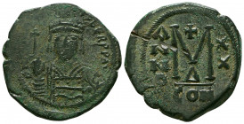 TIBERIUS II Constantine. 578-582 AD. Æ Follis . Constantinople mint.
Reference:
Condition: Very Fine

Weight: 13 gr
Diameter: 31 mm