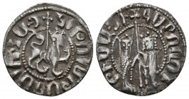 ARMENIA, Cilician Armenia. Royal . Hetoum I and Zabel. 1226-1270. AR . Zabel and Hetoum standing facing one another, each crowned with head facing and...