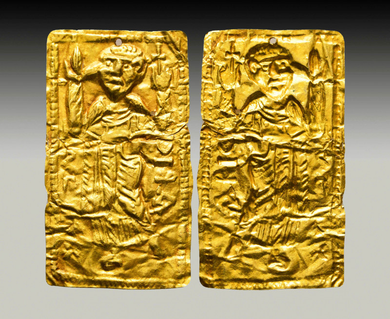 Very Important Byzantine Gold Relief Sheet with inscription on ,
Reference:
Cond...