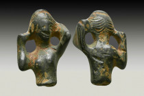 Ancient Roman Bronze Female Statue,
Reference:
Condition: Very Fine

Weight: 16,8 gr
Diameter: 29 mm