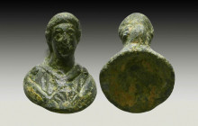 Ancient Roman Bronze Female Applique,
Reference:
Condition: Very Fine

Weight: 12,3 gr
Diameter: 25 mm