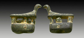 Ancient Roman Bronze Eagle End !, CIRCA 1ST-2ND CENTURY A.D.
Reference:
Condition: Very Fine

Weight: 5,5 gr
Diameter: 15 mm