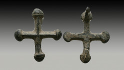 Byzantine Bronze Cross Pendant,
Reference:
Condition: Very Fine

Weight: 6,7 gr
Diameter: 26 mm