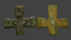 Byzantine Bronze Cross Pendant,
Reference:
Condition: Very Fine

Weight: 17,8 gr
Diameter: 48 mm