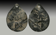 Ancient islamic RARE Talismatic Pendant,
Reference:
Condition: Very Fine

Weight: 6 gr
Diameter: 46 mm
