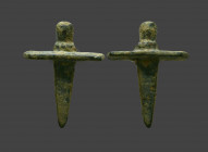 Ancient Roman Military Veteran Sword Pendant,
Reference:
Condition: Very Fine

Weight: 8,8 gr
Diameter: 34 mm