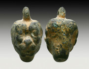 Ancient Bronze Pazuzu Pendant !
Reference:
Condition: Very Fine

Weight: 16,7 gr
Diameter: 25 mm