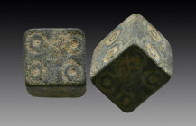 Ancient Bronze Game Dice,
Reference:
Condition: Very Fine

Weight: 14,6 gr
Diameter: 12 mm