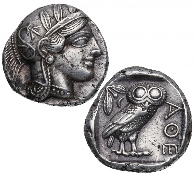 454-404 aC. Ática. Atenas. Tetradracma. HGC 4, 1597. Ag. 17,19 g. Cabeza de Aten...