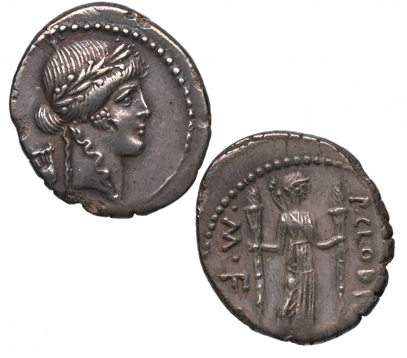 42 aC. Gens Clodia. Roma. Denario. Ag. 3,90 g. Muy bella. Rara así. EBC / EBC+. ...