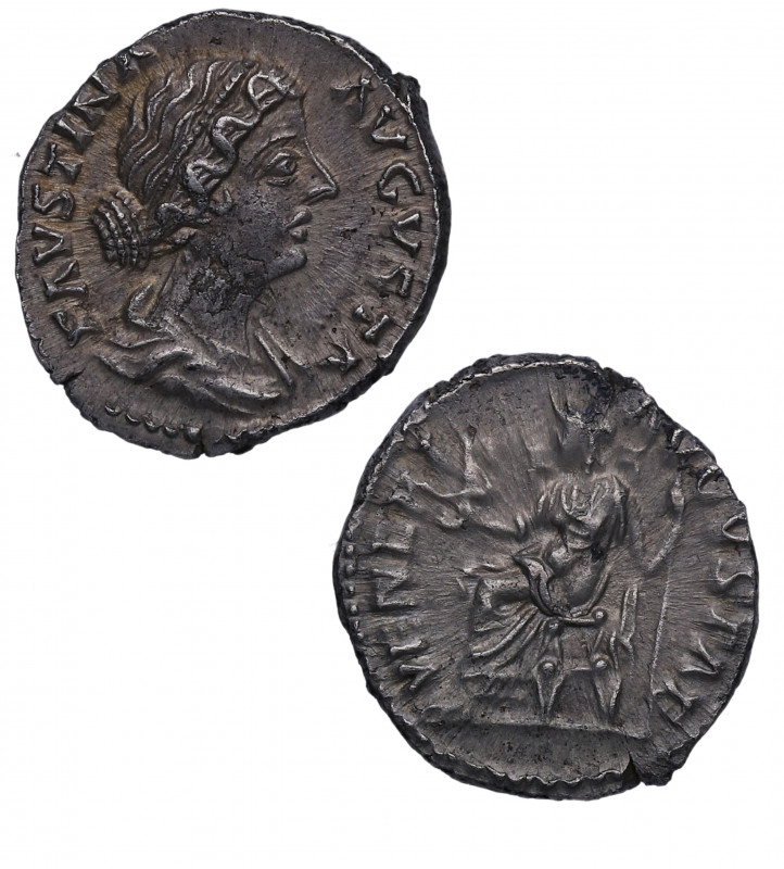 161-176 dC. Faustina II. Roma. Denario. RIC III Marcus Aurelius 722. Ag. 3,18 g....