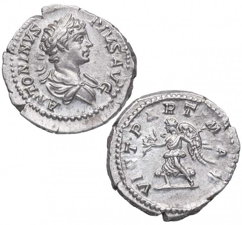 201 - 206 d.C. Caracalla. Roma. Denario. RIC 144b. Ag. 3,50 g. Busto de Caracall...