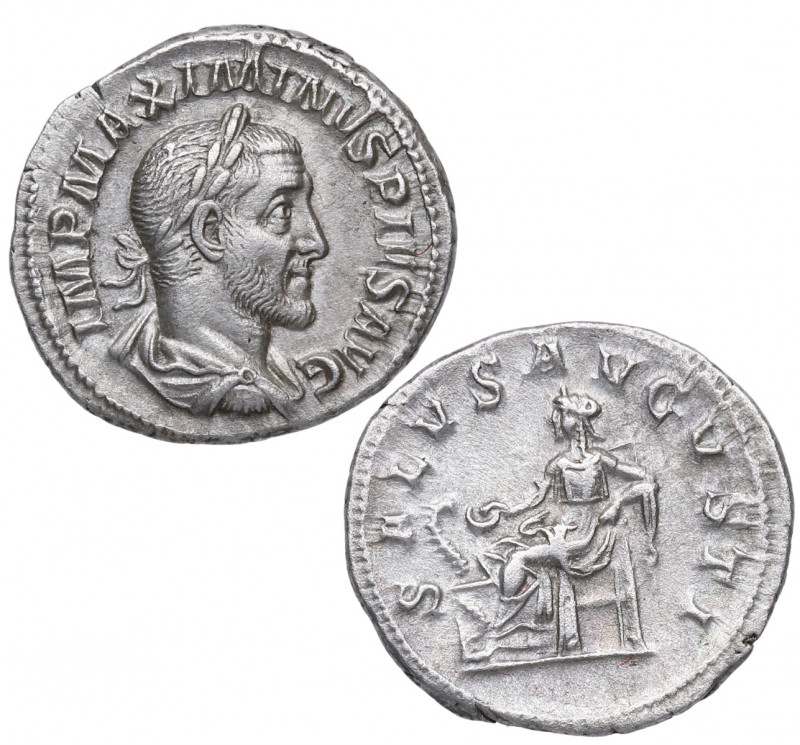 235 -236 d.C. Maximino I. Roma. Denario. RIC 14. Ag. 3,10 g. Busto de Maximino a...