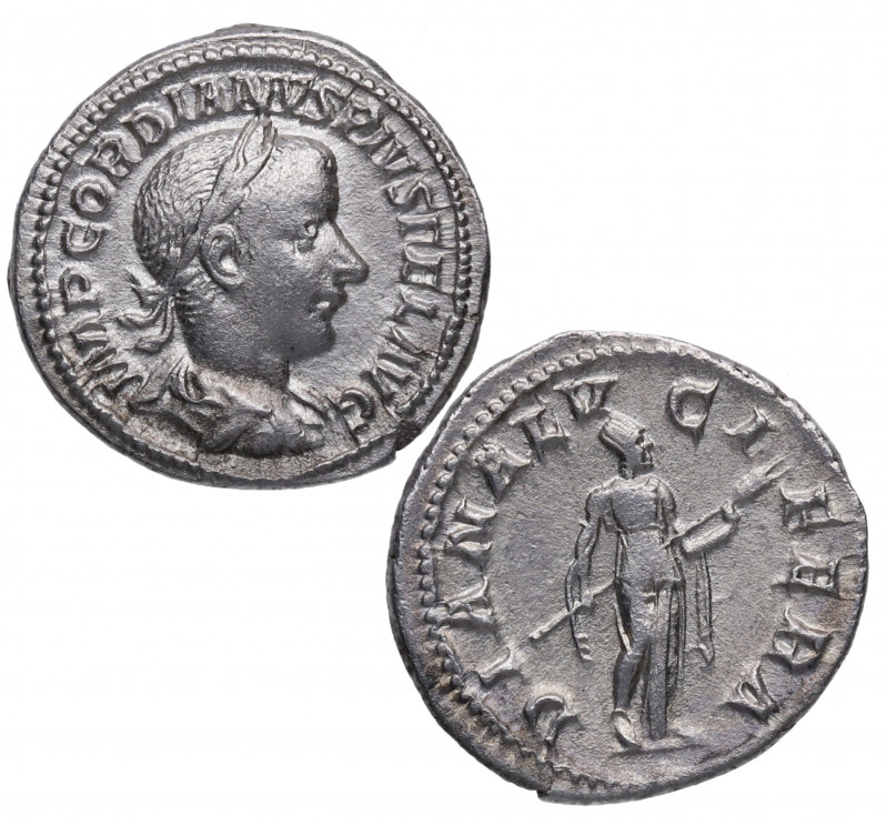 241 dC. Gordiano III. Roma. Denario. Ag. 3,05 g.  IMP. GORDIANVS PIVS. FEL. AVG....