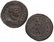 285-305 d.C. Maximiano Hércules. Sin marca de ceca (atribuida a Londinium). Nummus. RIC 100a. Ae. Bella. Escasa así. EBC-. Est.80.