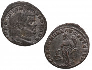 285-305 d.C. Maximiano Hércules. Ceca no visible. Nummus. Ae. Bella. Escasa así. EBC-. Est.80.
