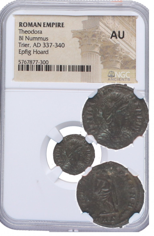 337-340. Teodora. AE3. Encapsulada en NGC AU. EBC+. Est.200.
