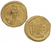 527-565. Justiniano I. Constantinopla. Sólido. CONOB. A & C 30. Au. 4,29 g. Atractiva. EBC-. Est.300.