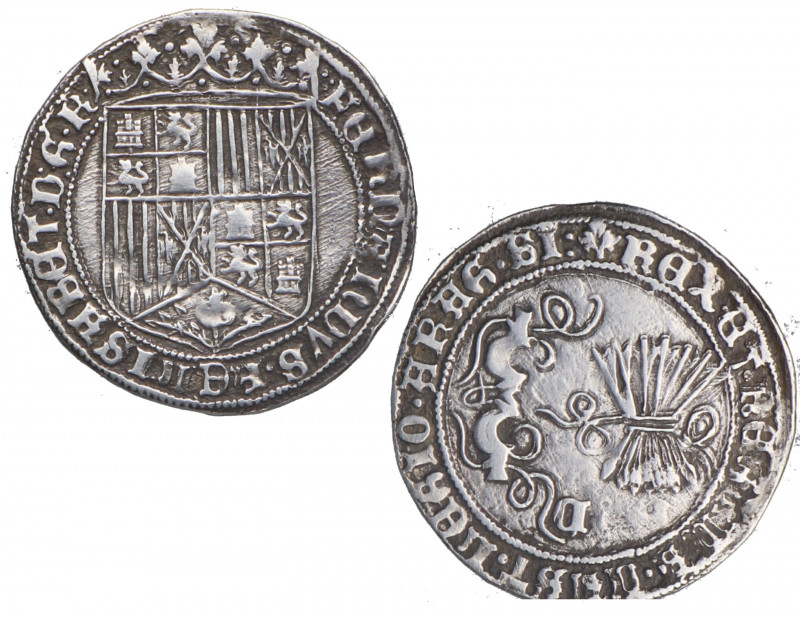 Reyes Católicos (1469-1504). Cuenca. 1 Real. Ag. 3,37 g. Hoja de perejil. EBC-. ...