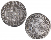 Reyes Católicos (1469-1504). Cuenca. 1 Real. Ag. 3,37 g. Hoja de perejil. EBC-. Est.275.