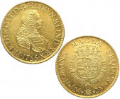 1755. Fernando VI (1746-1759). Lima. 8 escudos. JM. A&C 769. Au. 27,04 g. Bellísima. Brillo original. SC. Est.3500.