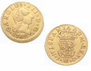 1762. Carlos III (1759-1788). Madrid. 1/2 escudo. JP. A&C 1245. Au. 1,79 g Atractiva. EBC. Est.165.