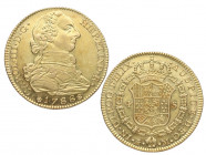 1788. Carlos III (1759-1788). Madrid. 4 escudos. M. A&C 1795. Au. 13,58 g. Bellísima. Pleno brillo original. Rara así. SC. Est.1350.