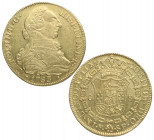 1783. Carlos III (1759-1788). Popayán. 8 Escudos . SF. A&C 2051. Au. 27,07 g. EBC+. Est.2200.