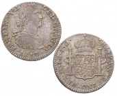 1810. Fernando VII (1808-1833). México. 1 real. TH. A&C 602. Ag. 3,43 g. EBC / EBC+. Est.150.