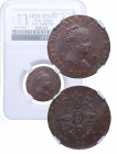 1850. Isabel II (1833-1868). Jubia. 4 Maravedis . A&C 117. Cu. Encapsulada en NN COINS en MS 62. SC-. Est.80.