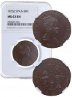 1835. Isabel II (1833-1868). Jubia. 8 Maravedis . A&C 101. Cu. Encapsulada en NGC en MS 63 BN. SC. Est.300.
