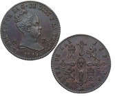 1845. Isabel II (1833-1868). Segovia. 8 Maravedis. A&C 132. Ae. 10,38 g. SC. Est.300.