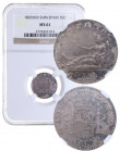 1869*69. I República (1868-1871, 1873-1874). Madrid. 50 Céntimos. SNM. A&C 13. Ag. Encapsulada en NGC MS 61. SC. Est.800.