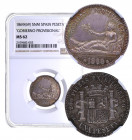 1869*69. I República (1868-1871, 1873-1874). Madrid. 1 peseta. SNM. A&C 22. Ag. Bellísima. Espectacular COLOR. Encapsulada en NGC MS 62. SC. Est.1000....
