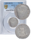 1885. Alfonso XII (1874-1885). 1 Peseta. MSM. A&C 24. Ag. ESCASA. Encapsulda por PCGS AU58. Bella. Brillo original. EBC+. Est.800.