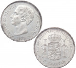 1875. Alfonso XII (1874-1885). Madrid. 5 Pesetas. DEM. A&C 35. Ag. 25,03 g. EBC+. Est.700.