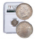 1904*10. Alfonso XIII (1886-1931). Madrid. 50 Céntimos. PCV. A&C 47. Ag. Encapsulada en NGC en MS 66. FDC. Est.80.