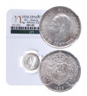 1926. Alfonso XIII (1886-1931). Madrid. 50 Céntimos. PCS. A&C 50. Ag. Encapsulada en NN COINS en MS 65. SC / FDC. Est.30.