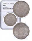 1893*93. Alfonso XIII (1886-1931). Madrid. 5 pesetas. PGL. A&C 102. Ag. Encapsulada en NGC MS 62. Rara así. SC. Est.500.